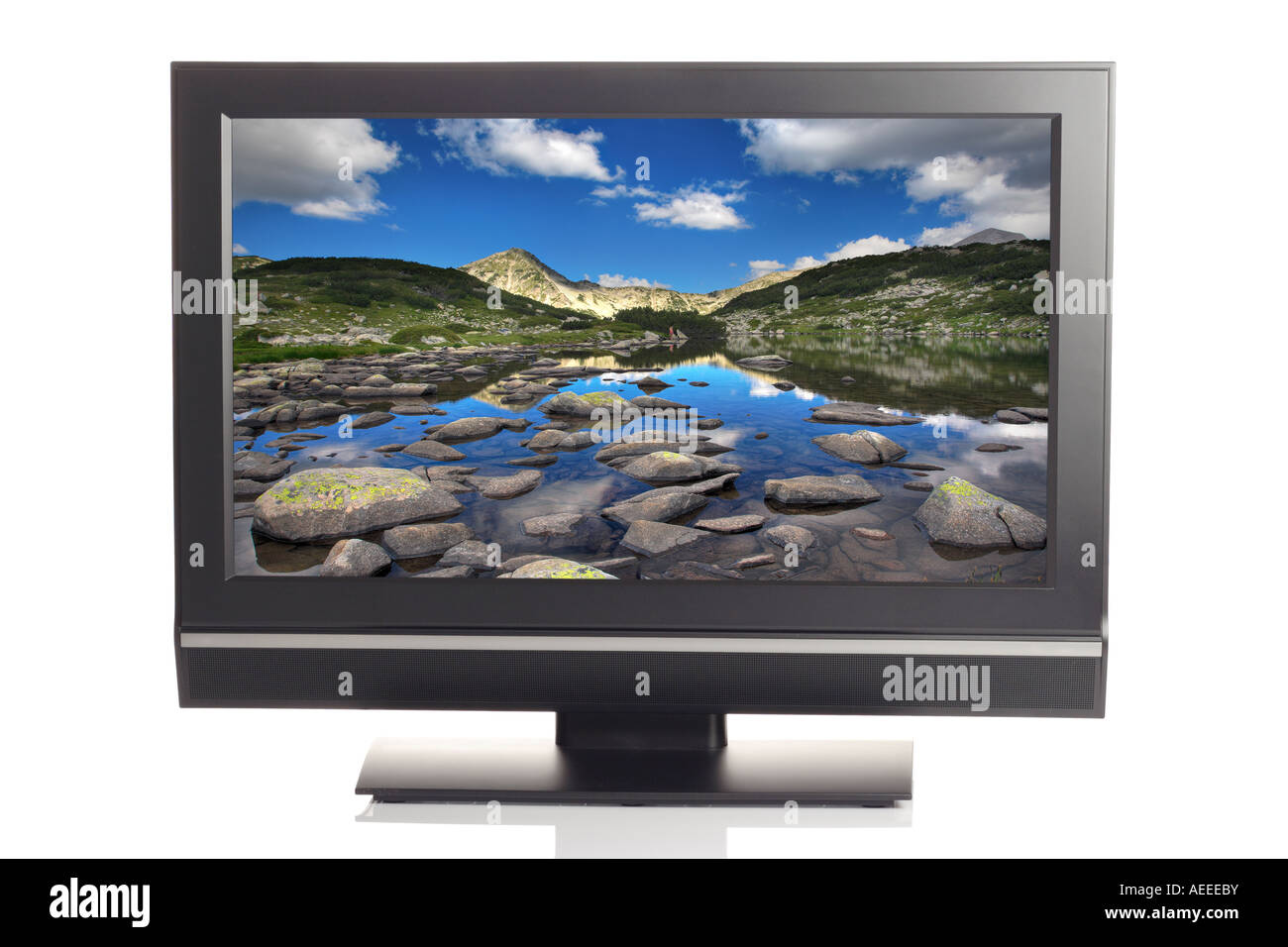 LCD tv displaying a beautiful picture Stock Photo Alamy