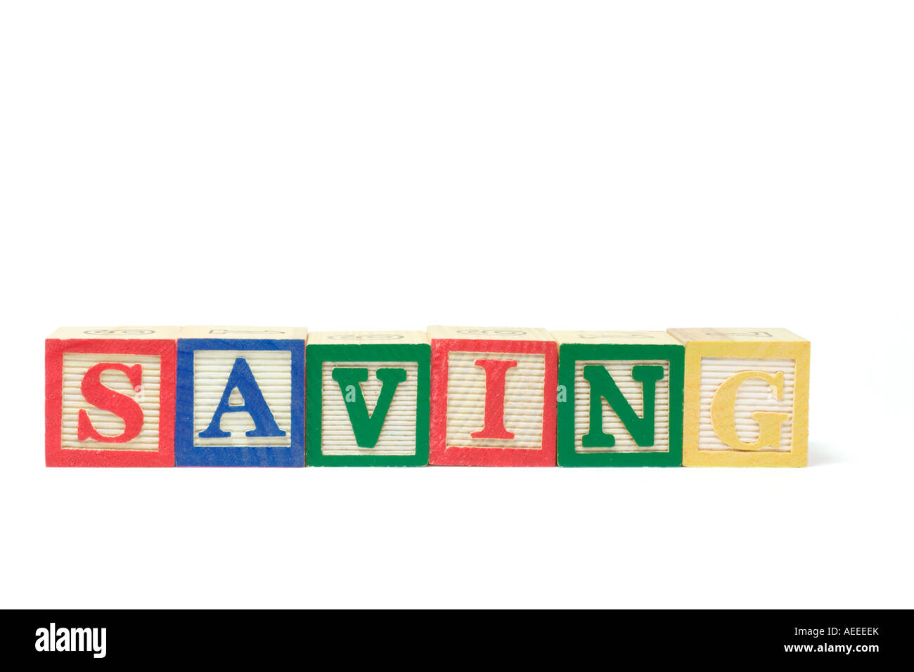 Alphabet Blocks - Saving Stock Photo - Alamy
