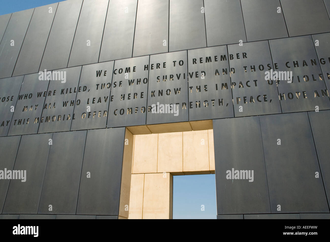 'Gates of Time' at The Oklahoma City National Memorial Museum. Stock Photo