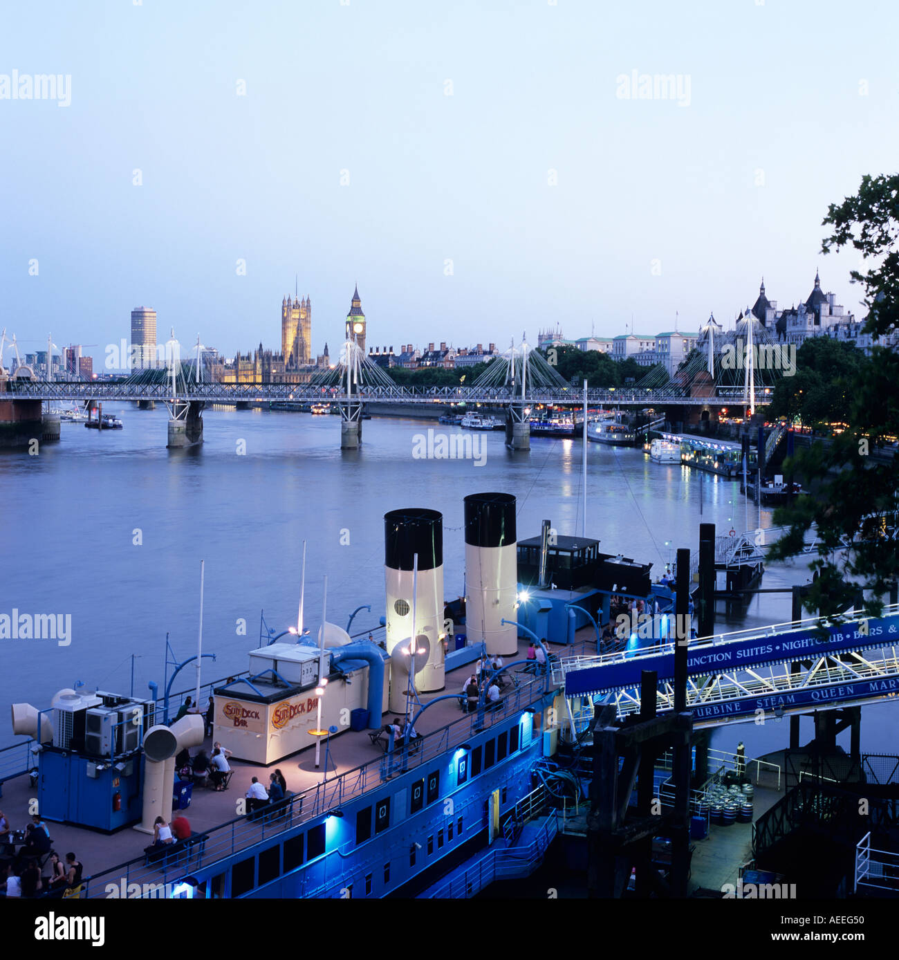 Evening The Thames London U K Europe Stock Photo