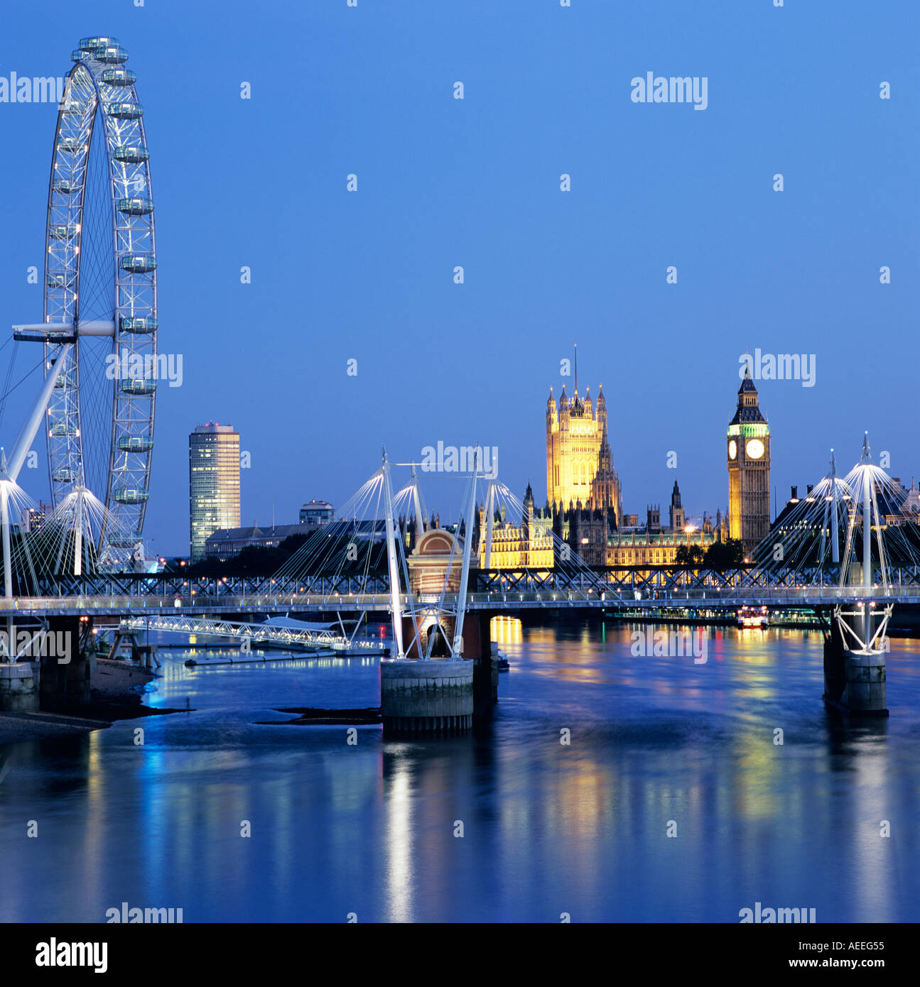 The Thames London Evening U K Britain England Europe Stock Photo