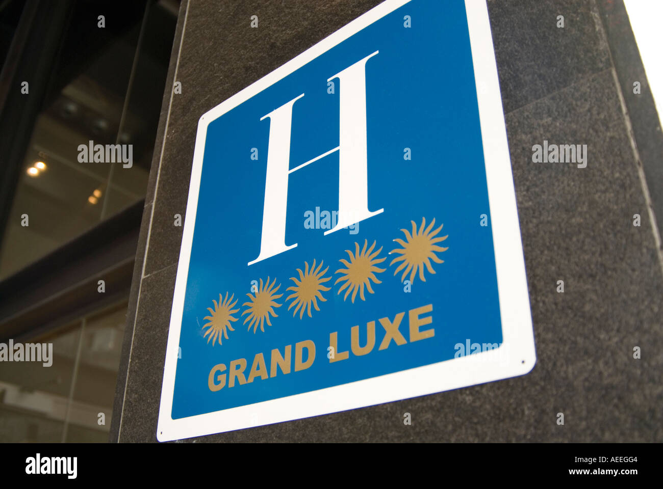 Five star hotel sign Stock Photo