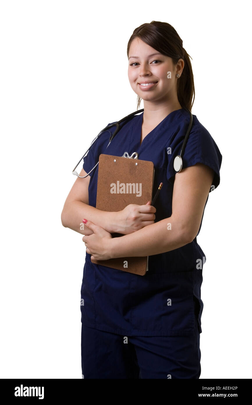 Nurse holding a chart Stock Photo - Alamy