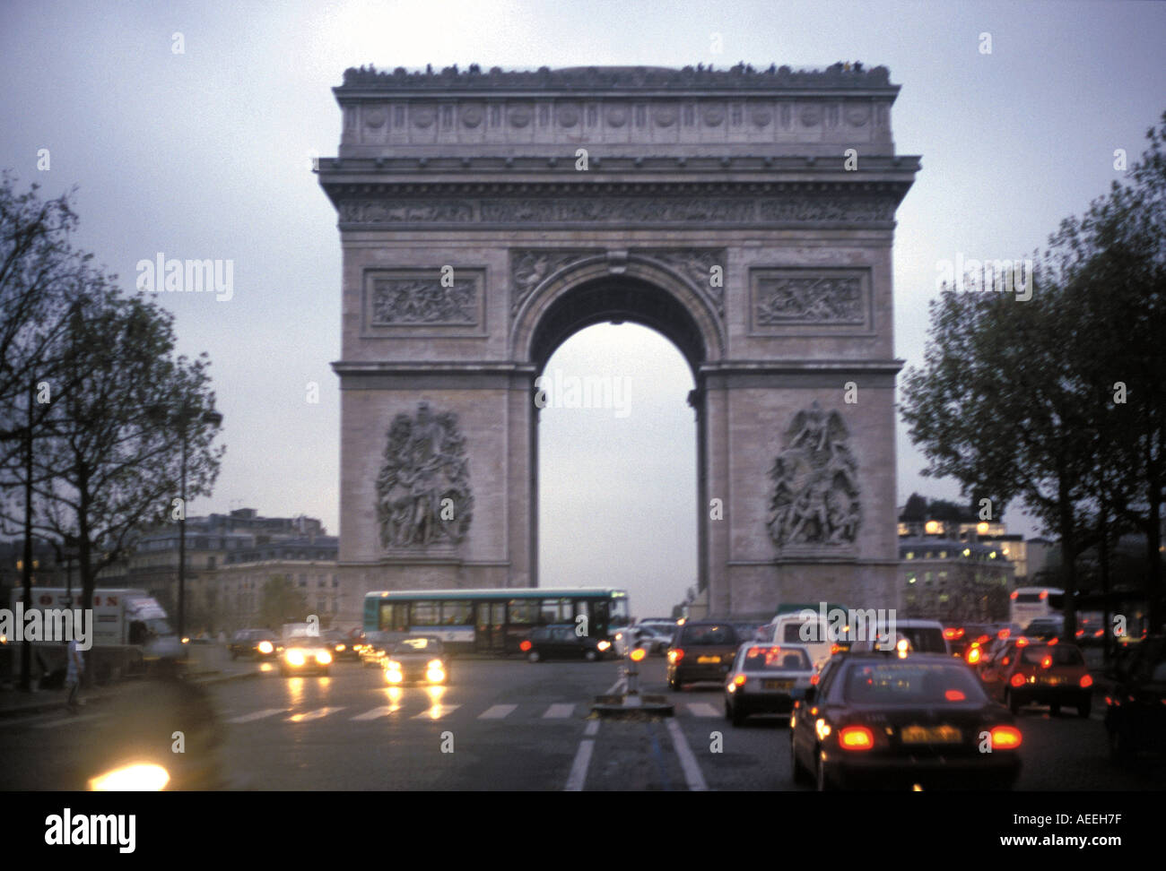 Arc de Triomphe in Paris France Stock Photo