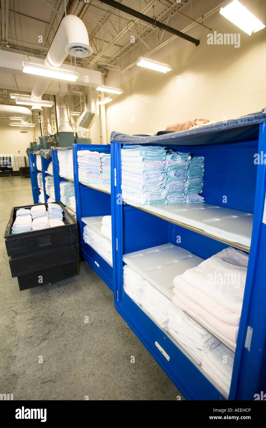 Laundry operations. Maximum security prison, Nebraska, USA Stock Photo
