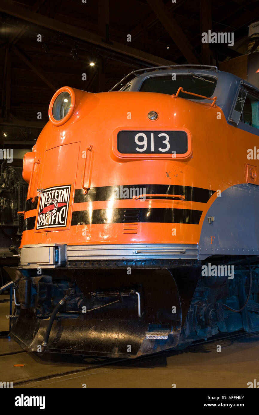 Western Pacific No 913 at the California Railroad Museum, Sacramento, California Stock Photo