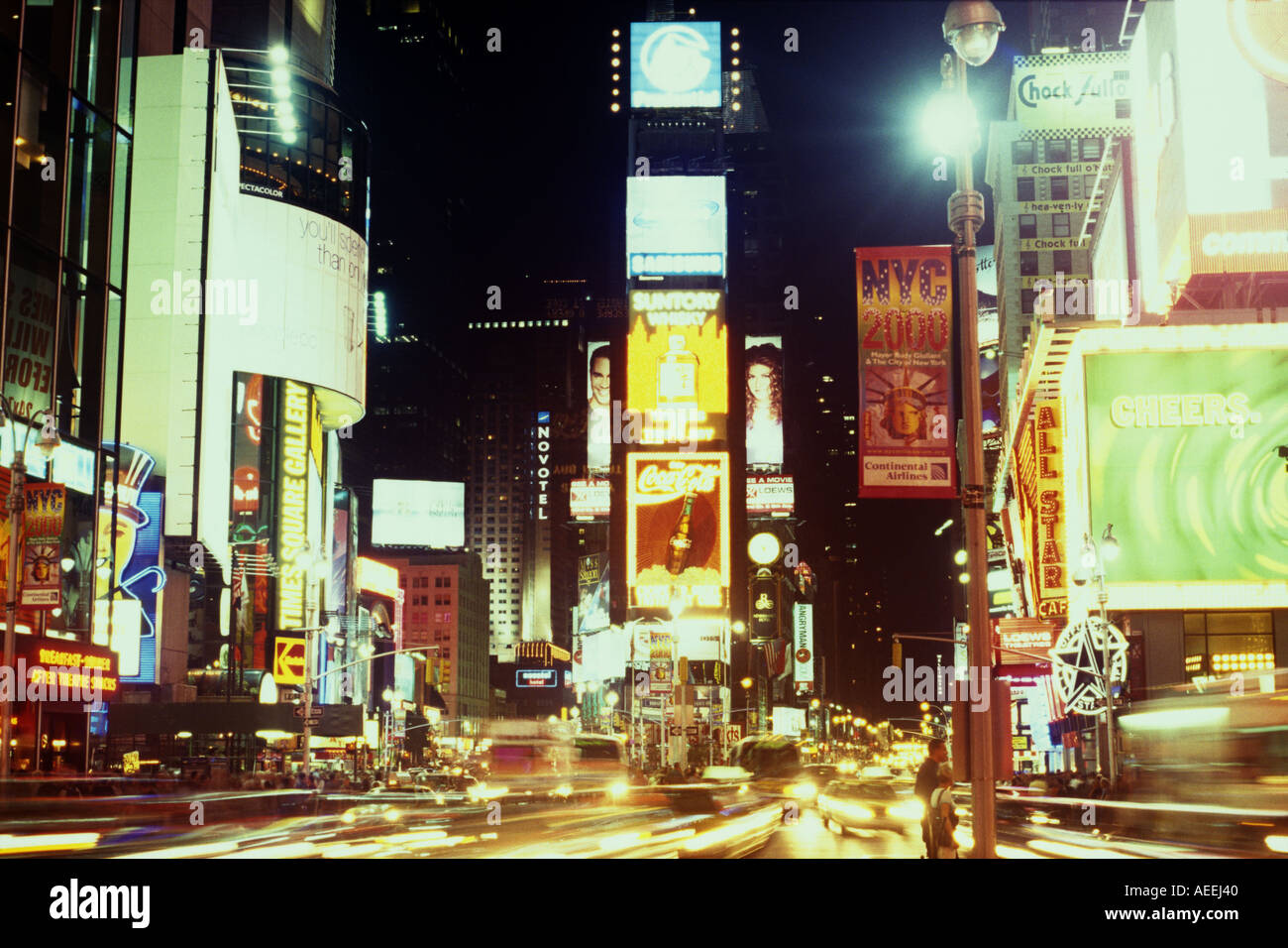 Times Square in New York City at night Stock Photo - Alamy