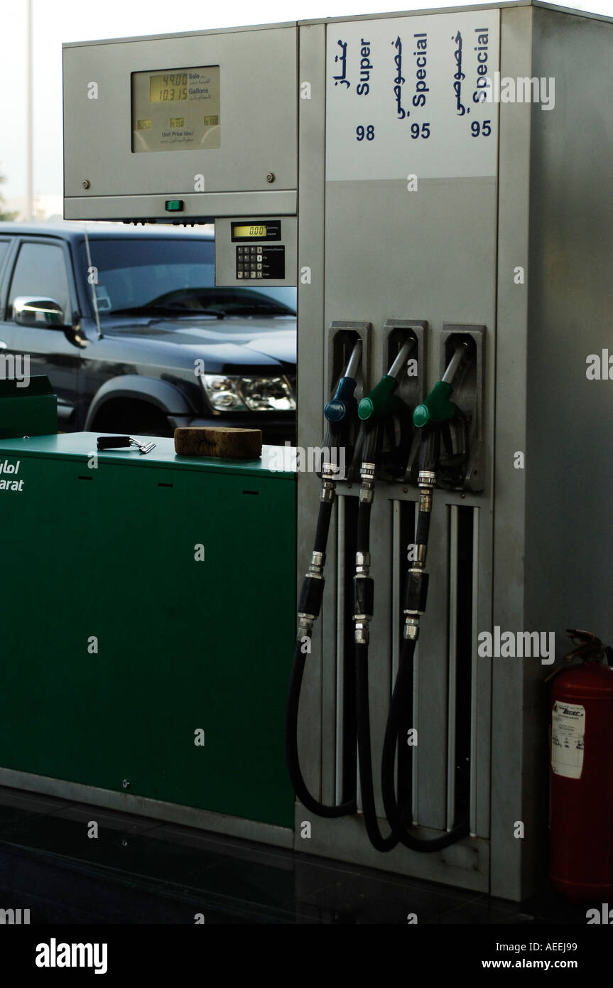 Petrol pump in a Dubai petrol station Dubai United Arab Emirates 13 6 2005 Stock Photo Alamy