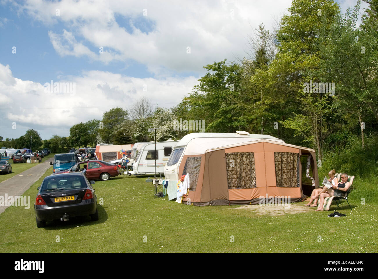 Ulwell Cottage Caravan Park in Swanage, Dorset, England, UK Stock Photo