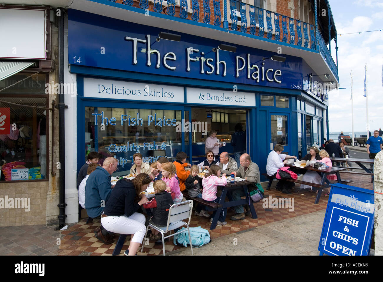 Fish and chip shop in Swanage, Dorset, England, UK Stock Photo