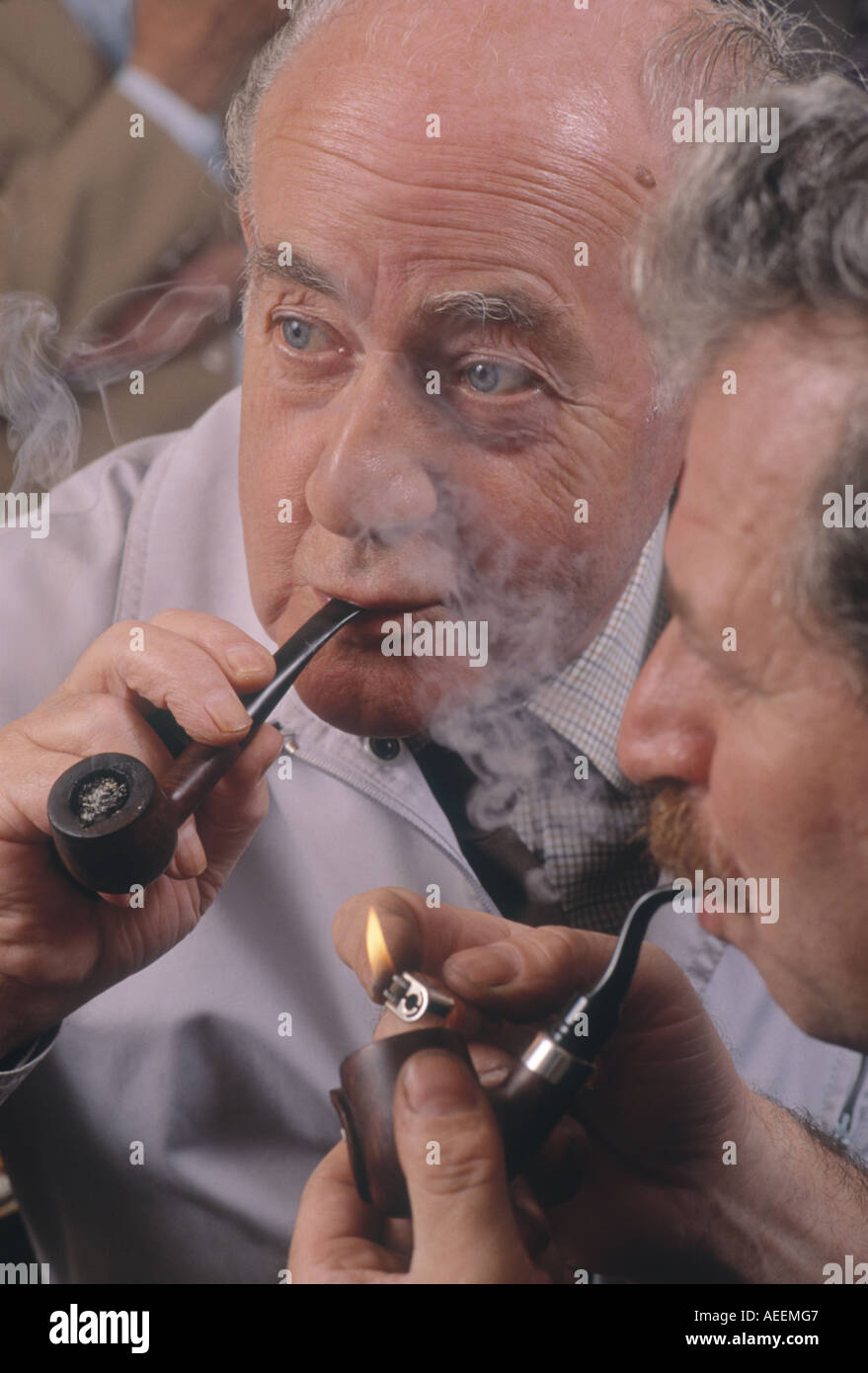 piper smoking society Yorkshire england Stock Photo