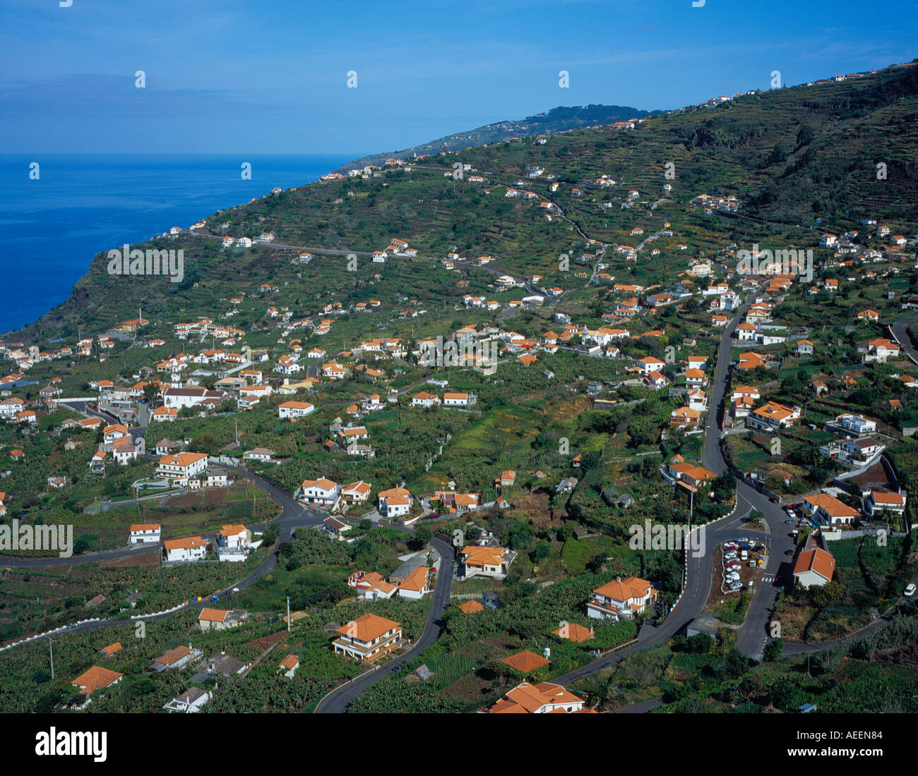 Aerial View village of Arco da Calheta Madeira Portugal Europe. Photo ...