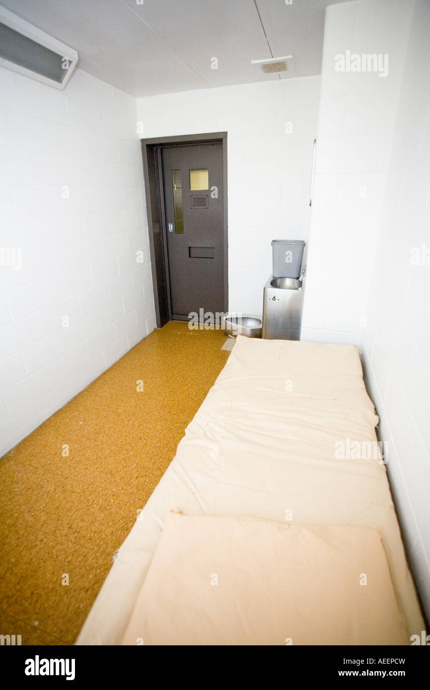 Cell interior in segregation unit at the Omaha Correctional Center