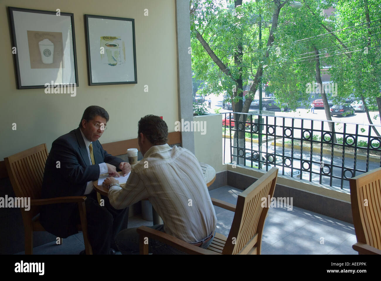 A Starbuck's branch in the up scale Polanco district of Mexico City Stock Photo