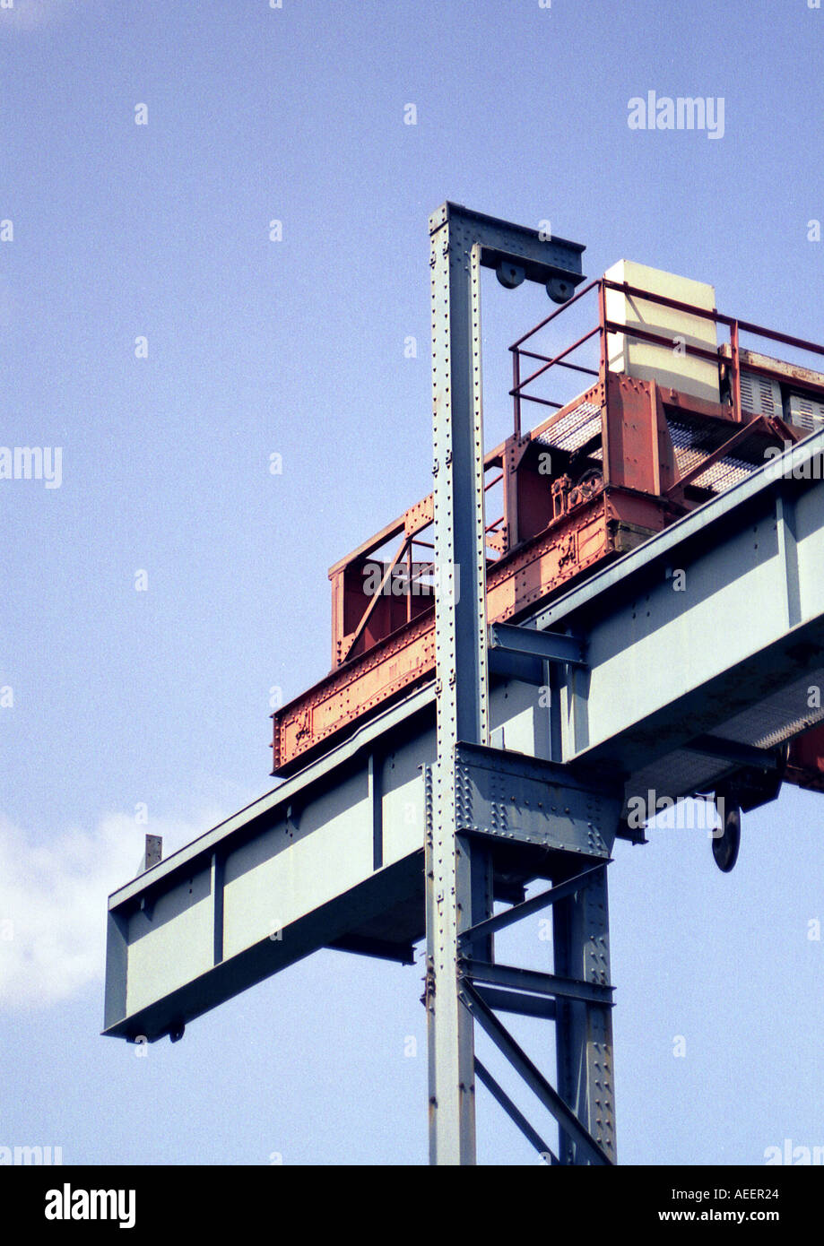 Lifting mechanism Preston docks Lancashire UK Stock Photo Alamy