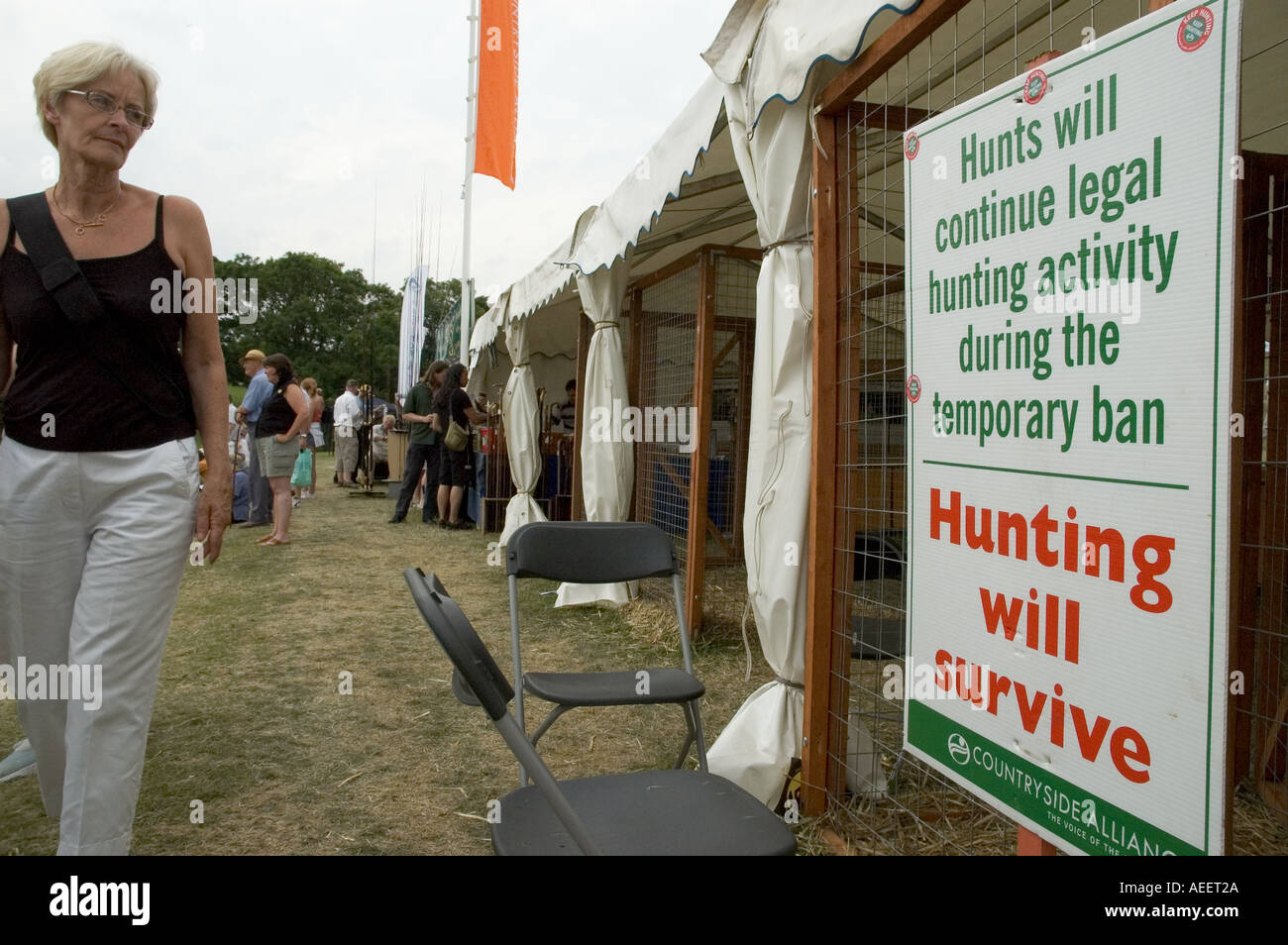 Countryside Alliance pro fox hunting banner at the Great Yorkshire Show,  Harrogate, England, UK, GB, EU Stock Photo - Alamy