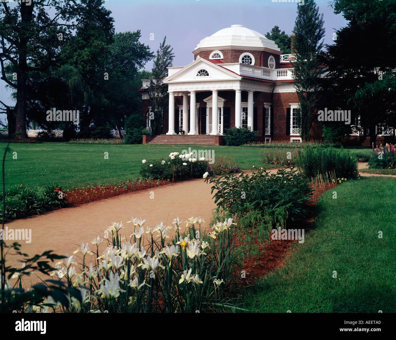 Monticello in Virginia is the home of Thomas Jefferson who was author of the American Declaration of Independence Stock Photo