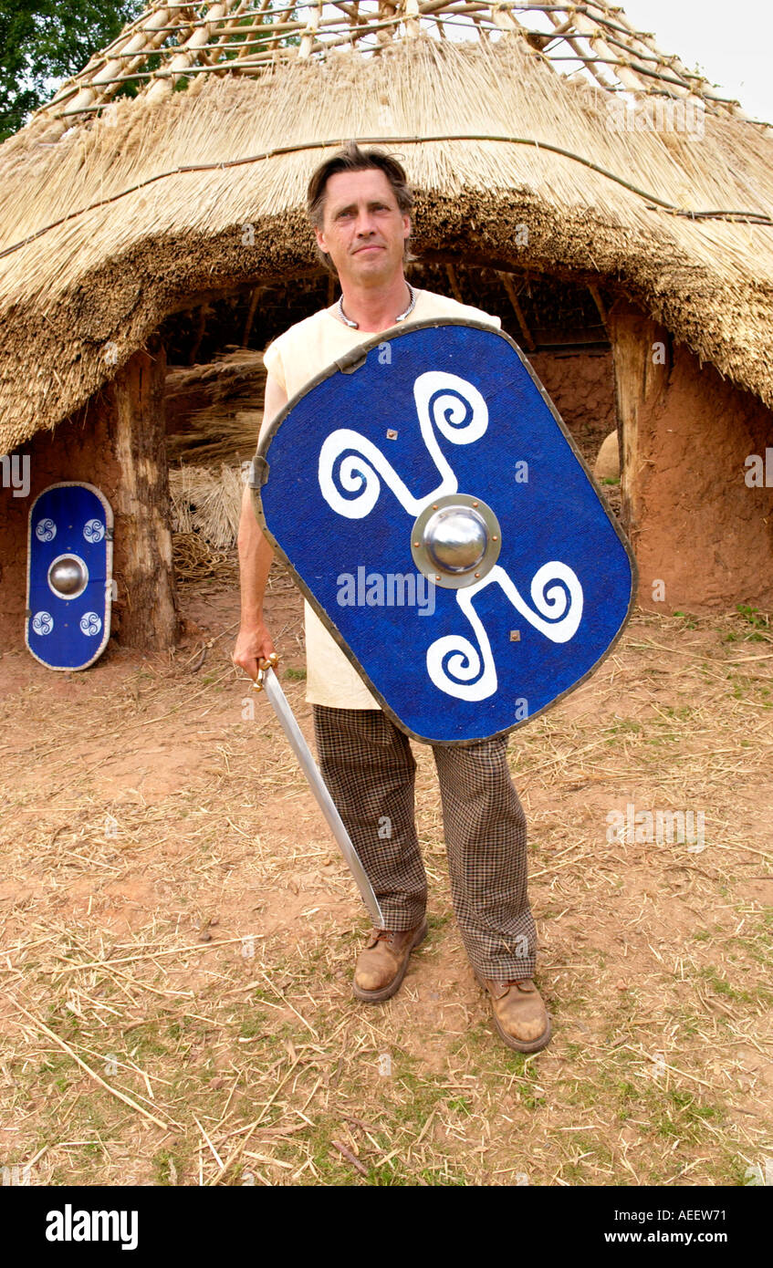 Iron Age roundhouse built using traditional techniques at Cinderbury