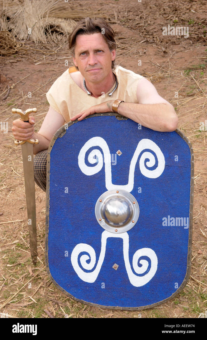 Iron Age roundhouse built using traditional techniques at Cinderbury