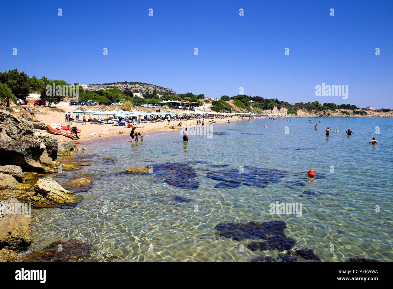 Pefkos Lindos Rhodes Greece Stock Photo