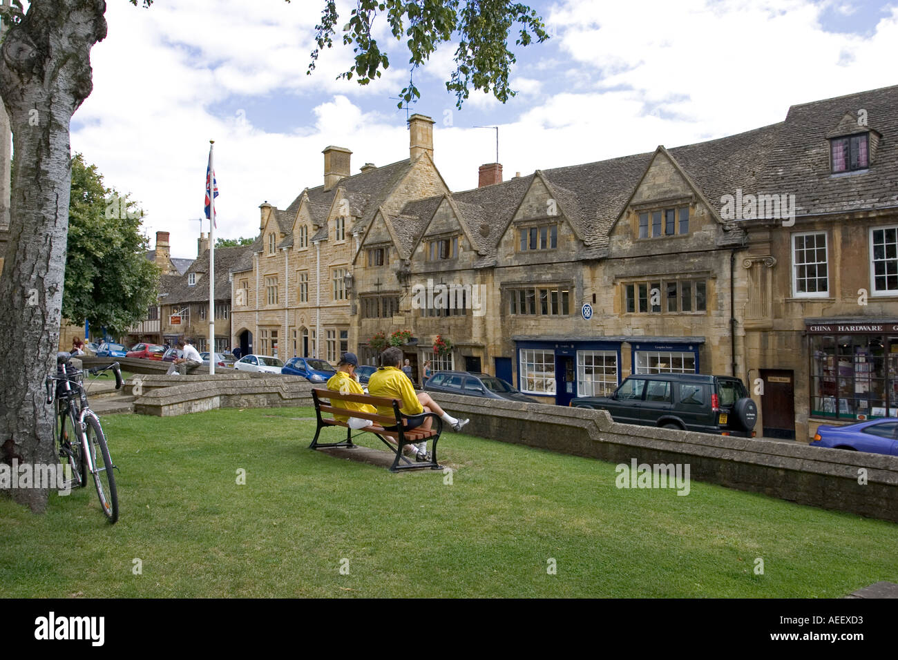 Chipping Campden High Street and Market Hall Cotswolds Britain Stock Photo