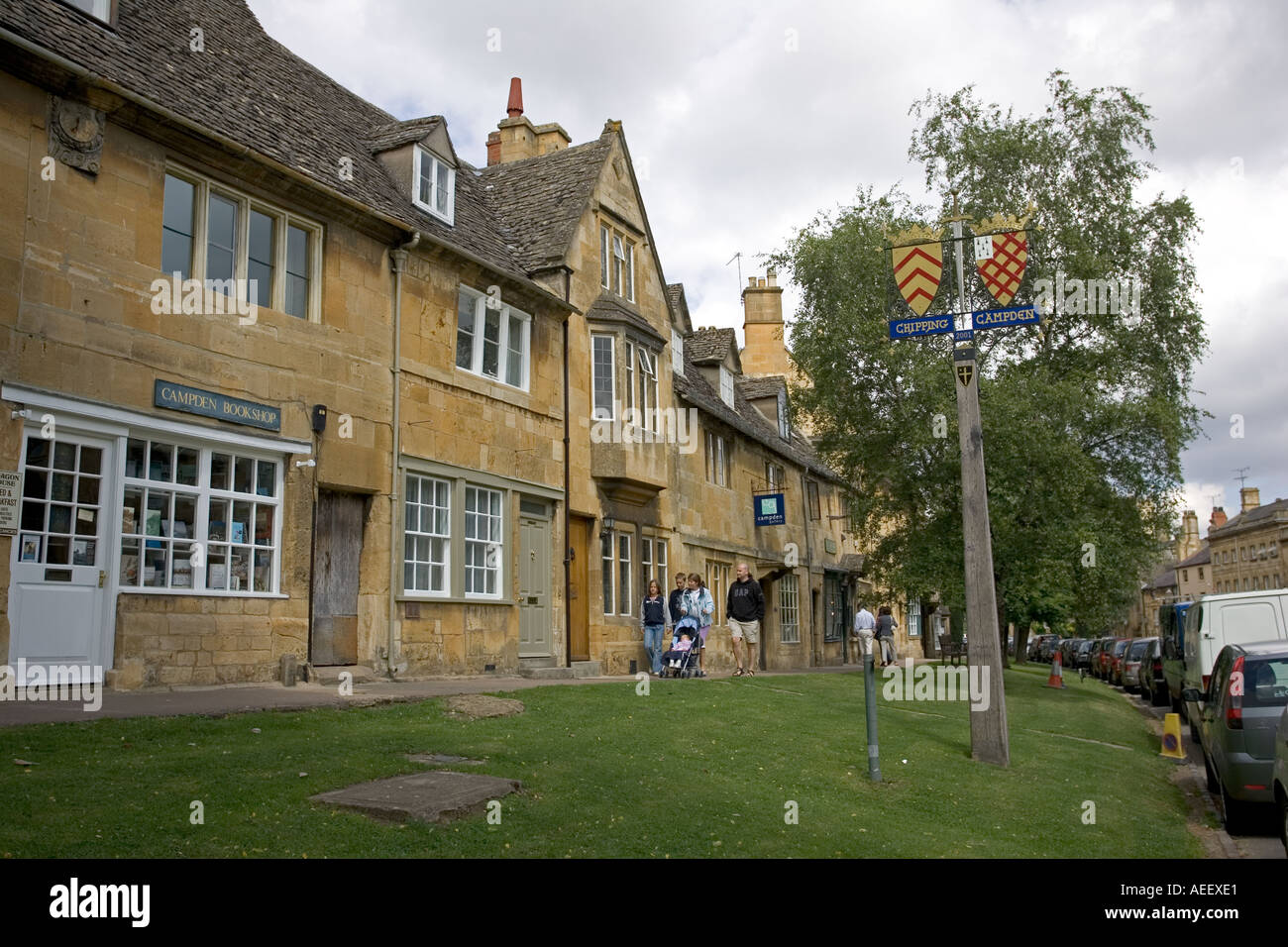 Shoppers in Chipping Campden High Street Cotswolds Britain UK Stock Photo