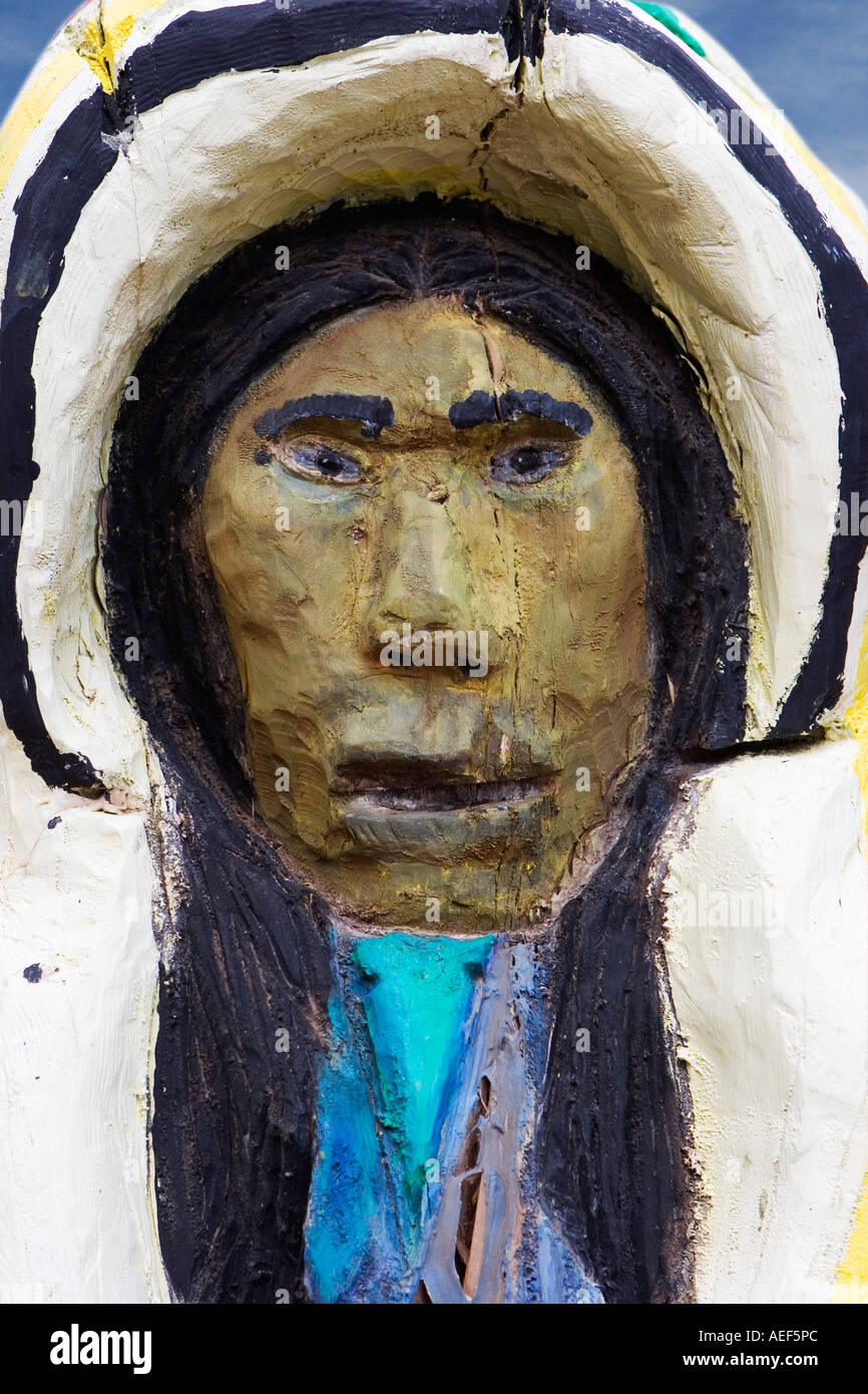 Indian carving in Cripple Creek Colorado USA June 2006 Stock Photo Alamy