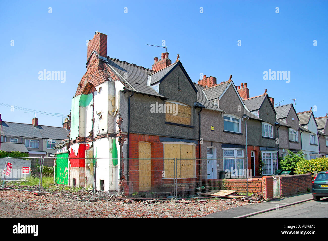 Demolished House Rodney Road Newport South East Wales Stock Photo Alamy