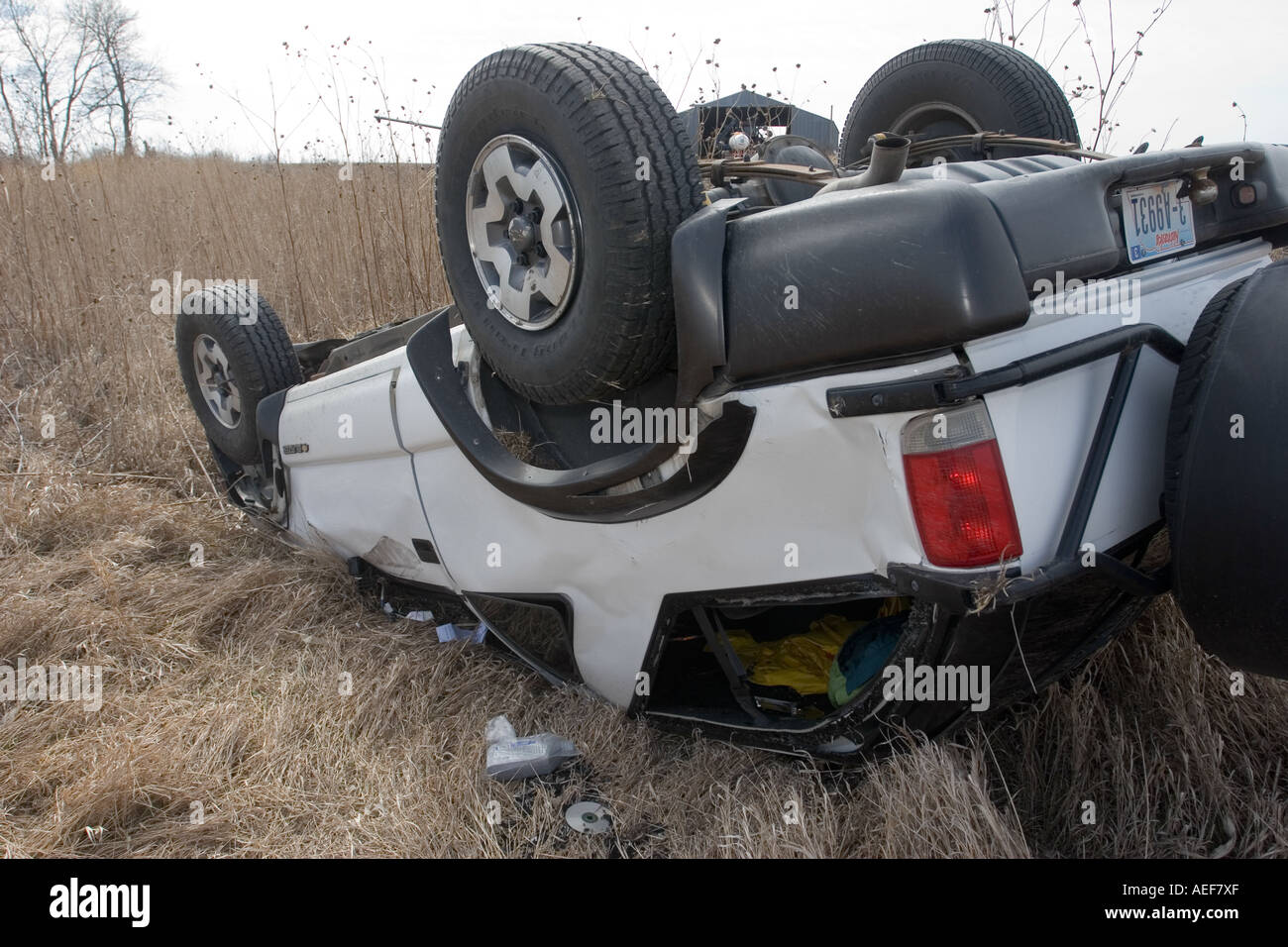 Traffic accident High winds made the driver of the SUV lose control of
