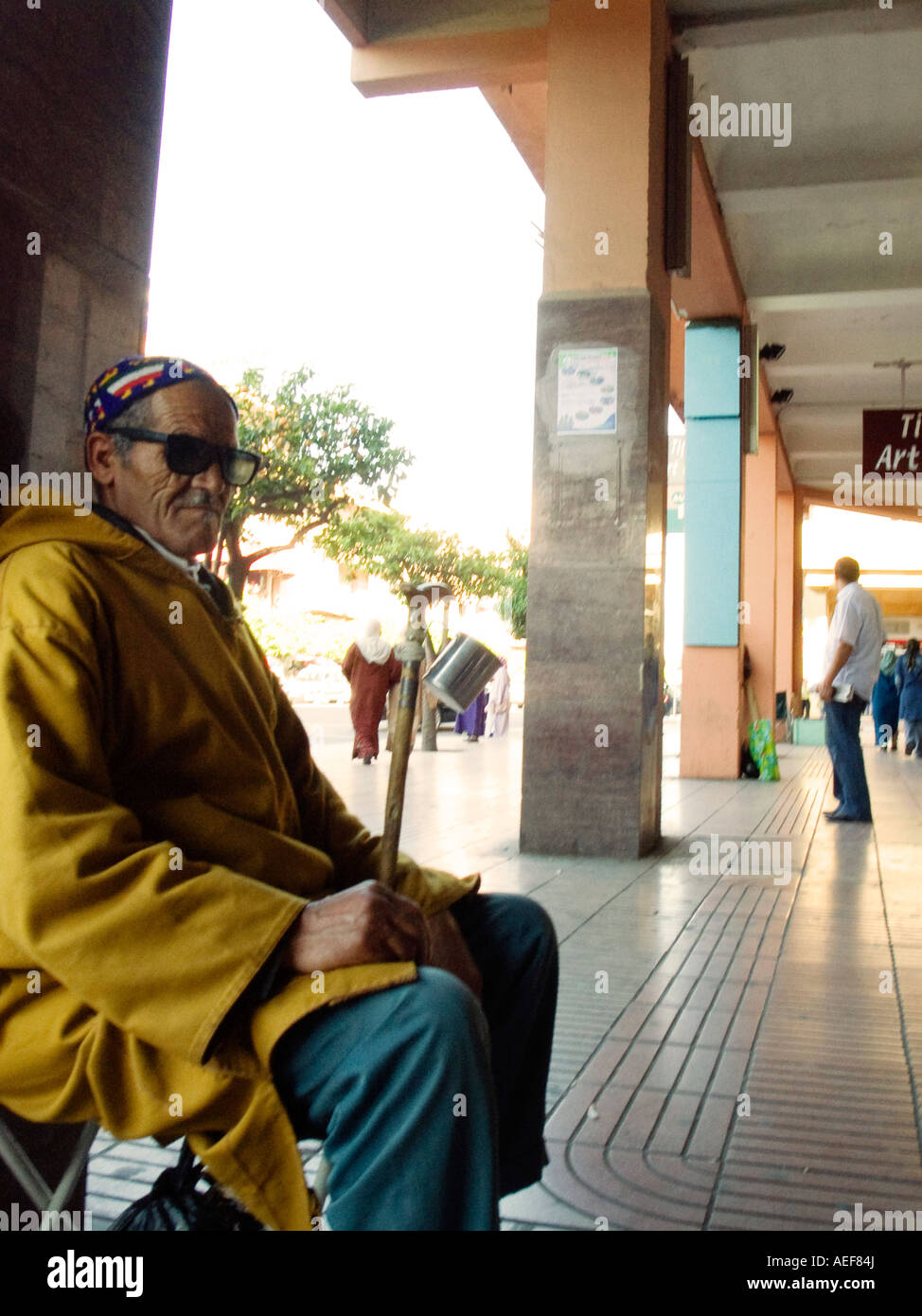 Blind man ,Gueliz,Marrakesh Morocco Stock Photo