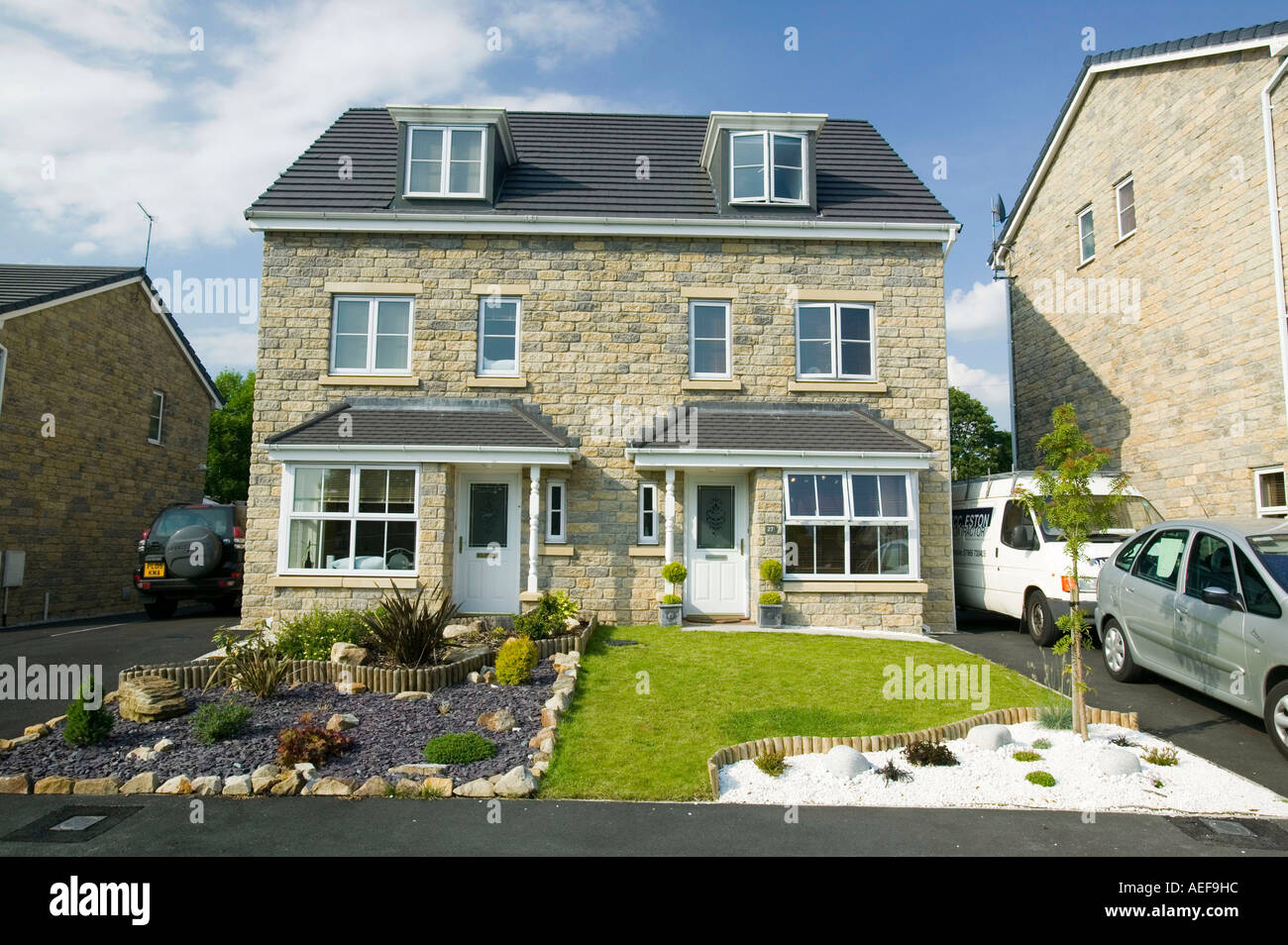 a new housing estate, in Clitheroe, lancashire, UK Stock Photo Alamy