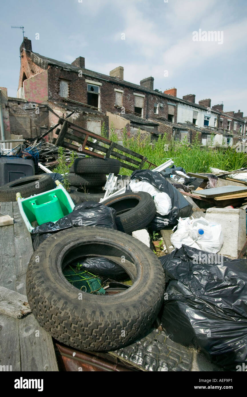 rubbish, illegally dumped in Blackburn, Lancashire, UK Stock Photo Alamy