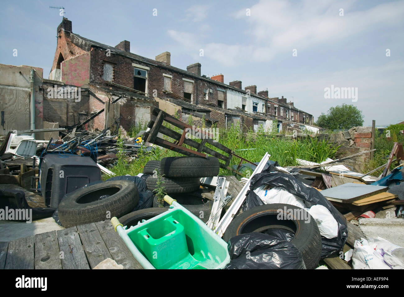 rubbish, illegally dumped in Blackburn, Lancashire, UK Stock Photo Alamy