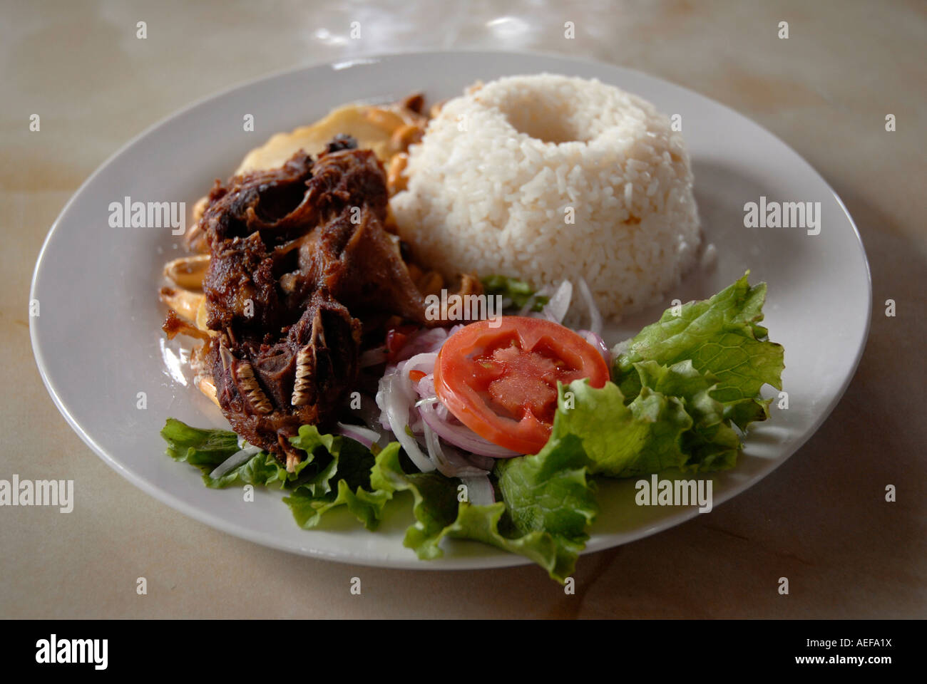 View of Guinea Pig with rice, Peru Stock Photo - Alamy