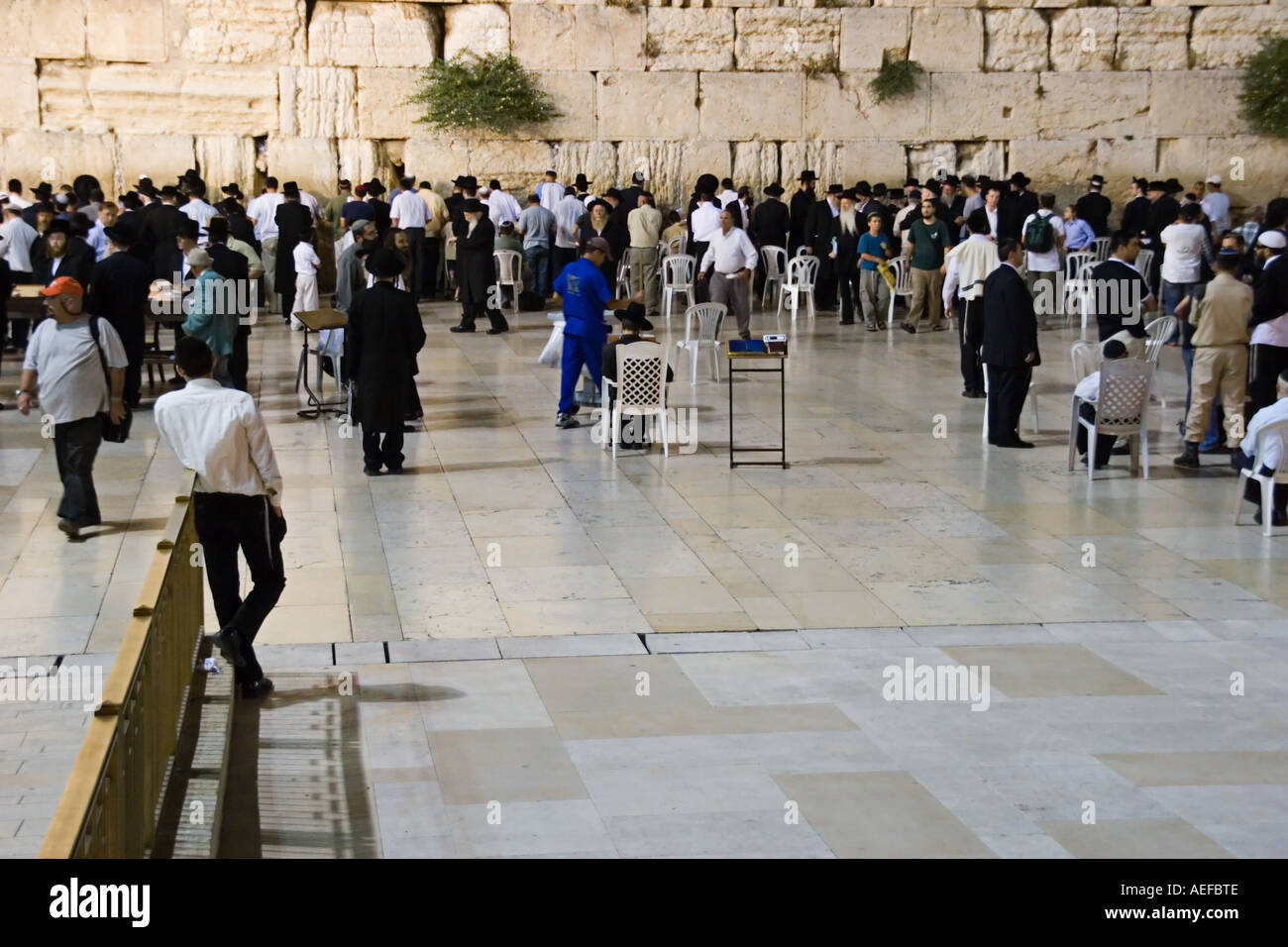 Stock photo of Jewish worshippers at the Western Wall in Jerusalem Israel Stock Photo