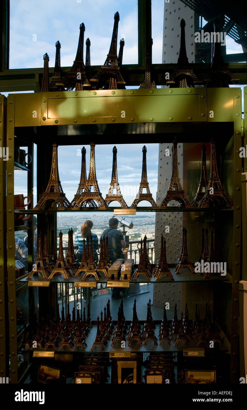 Souvenir shop on Eiffel Tower, Paris Stock Photo Alamy