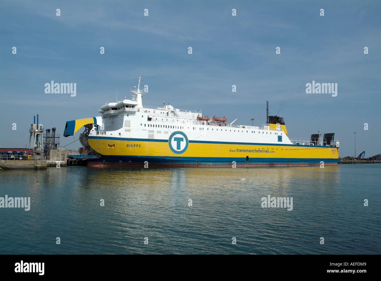 Transmanche Ferries Newhaven/Dieppe ferry docked at Newhaven East Stock ...