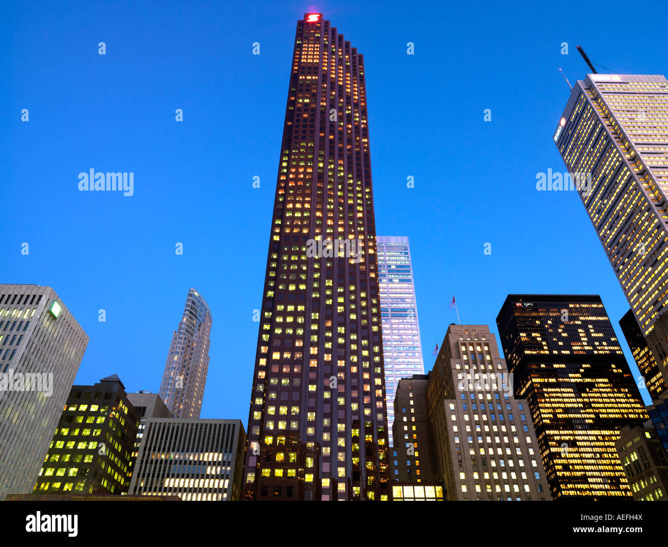 Canada Ontario Toronto financial district at dusk Stock Photo