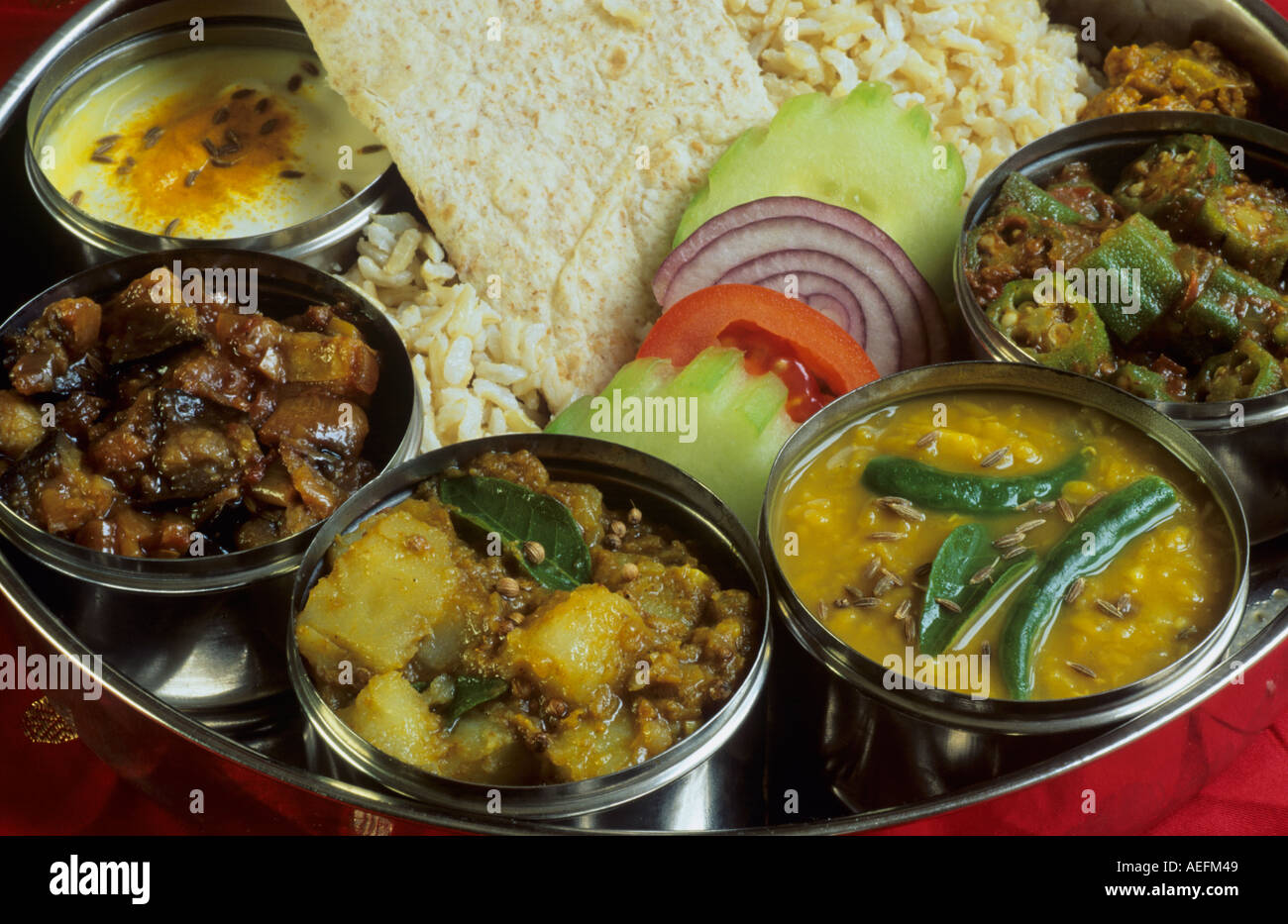 Thali vegetarian meal India Stock Photo - Alamy