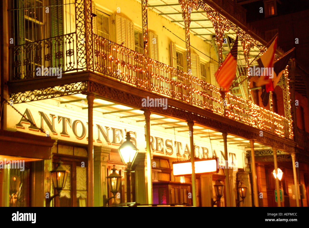 New Orleans French Quarter restaurant Stock Photo - Alamy