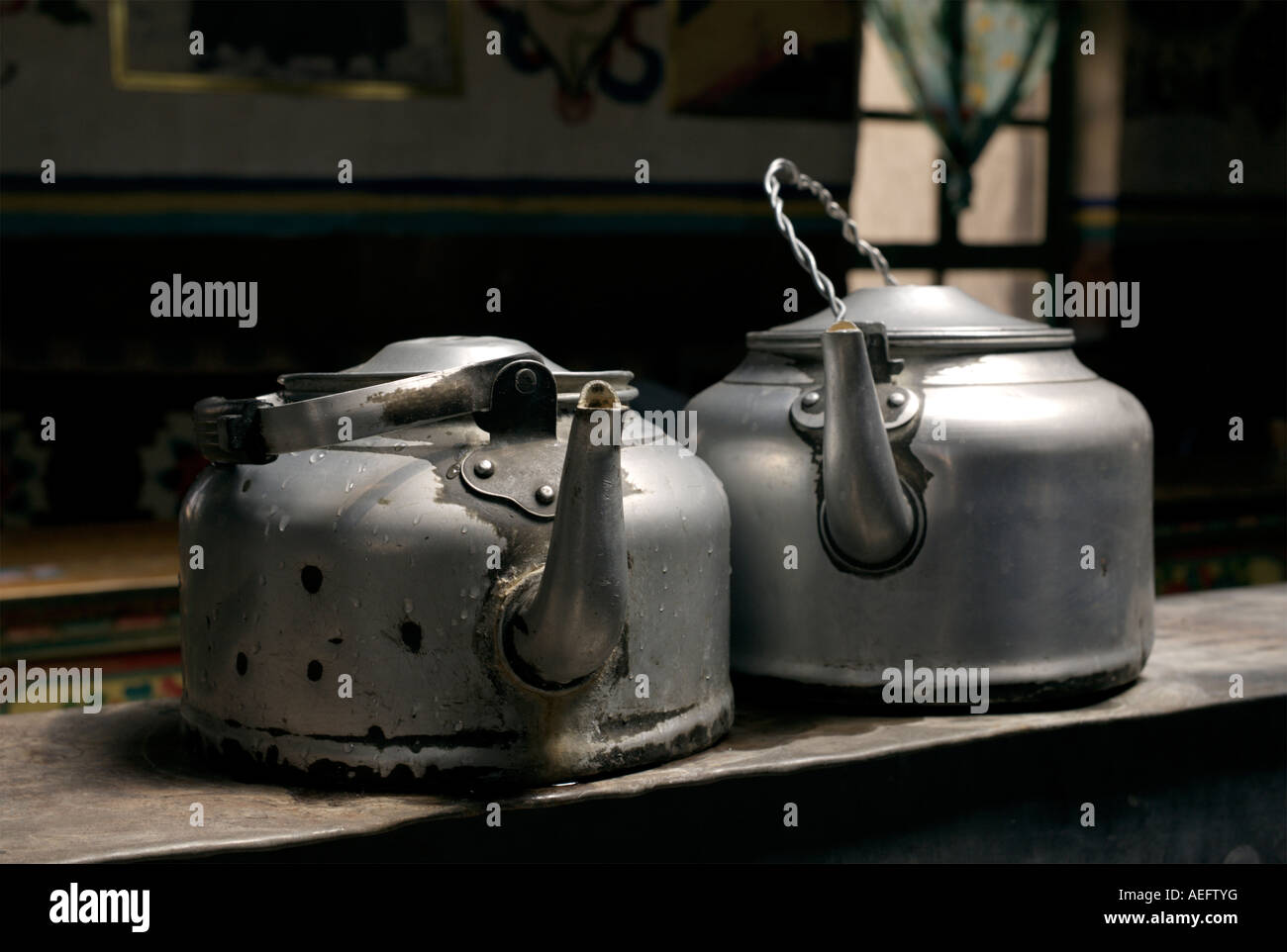 Two tea pots on the boil Stock Photo Alamy