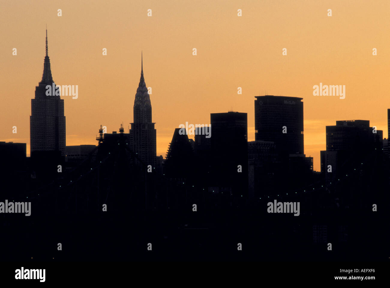 Silhouette of New York City Skyline Stock Photo - Alamy