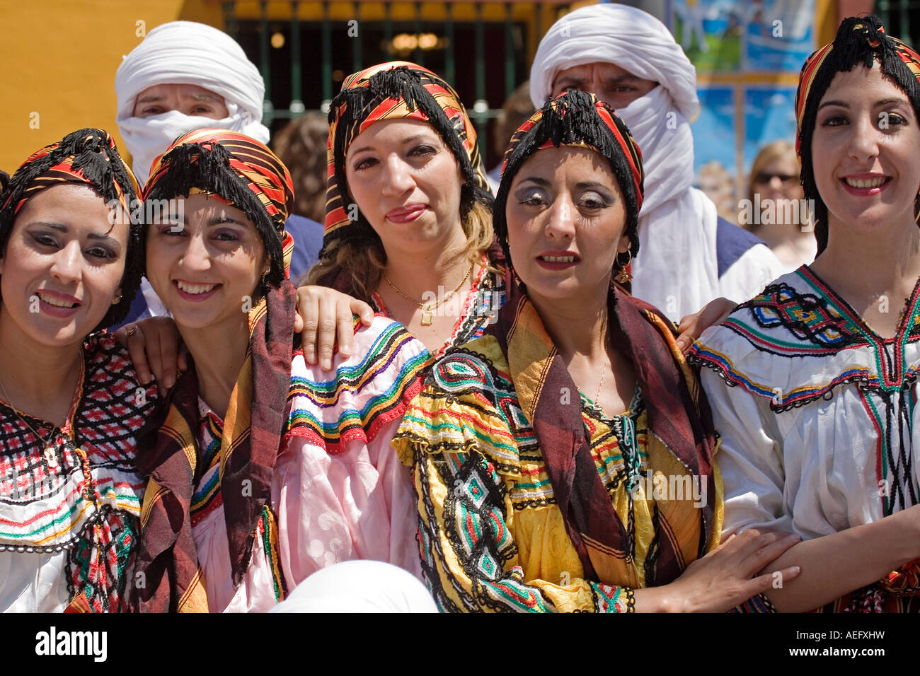 people adorned with typical clothes Algeria international fair of the people adorned with typical clothes Algeria international fair of the