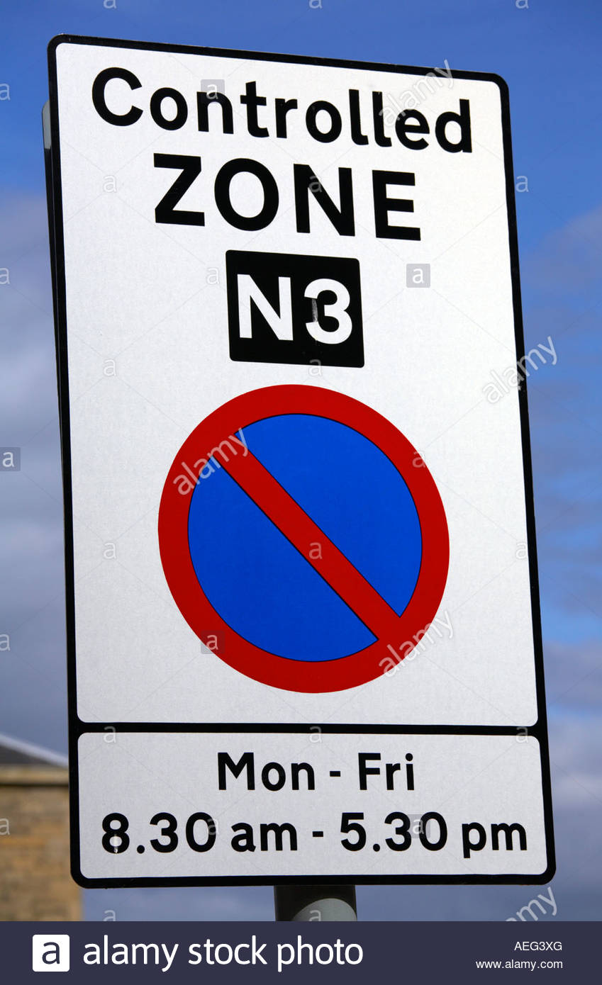 Controlled Parking Zone Stock Photos & Controlled Parking Zone Stock