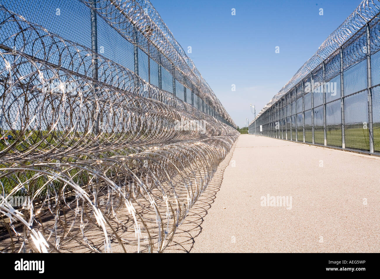 Perimeter fence at the maximum security Tecumseh State Correctional