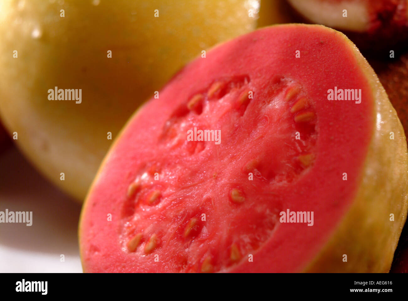 Fruits Vegetables guava guavas flesh fleshy tropical subtropical detail