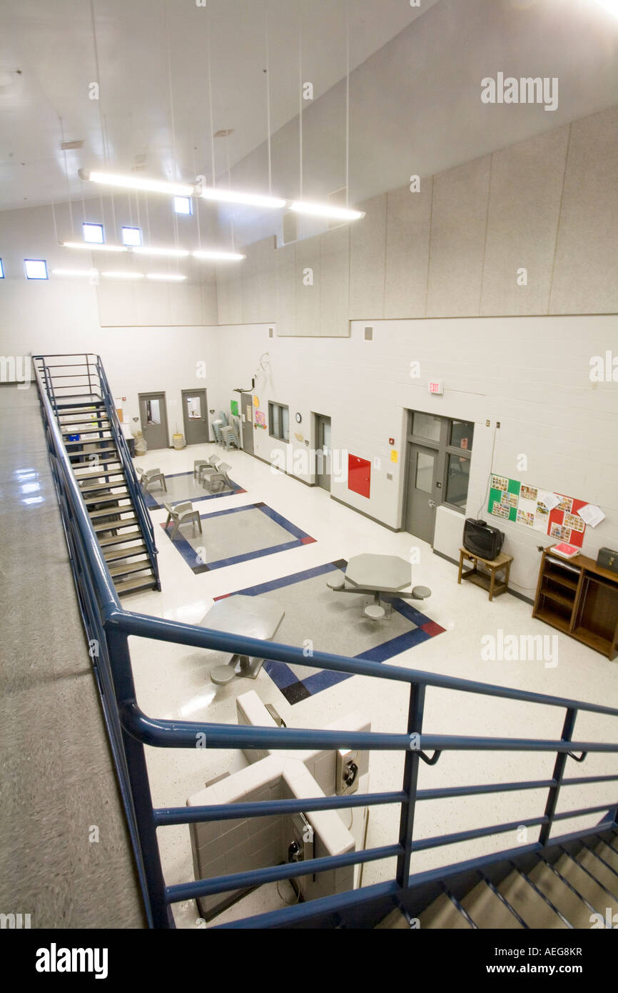 Housing unit inside the substance abuse center in the Nebraska Correctional Center for Women in York Nebraska USA Stock Photo