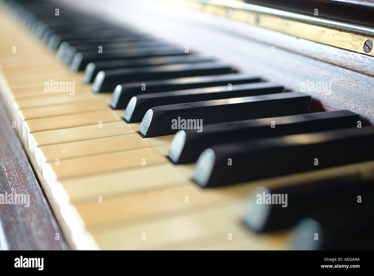 Sweet Home music piano keyboard black white wood wooden scale notes sounds chords big heavy abstract concept miscellaneous music Stock Photo