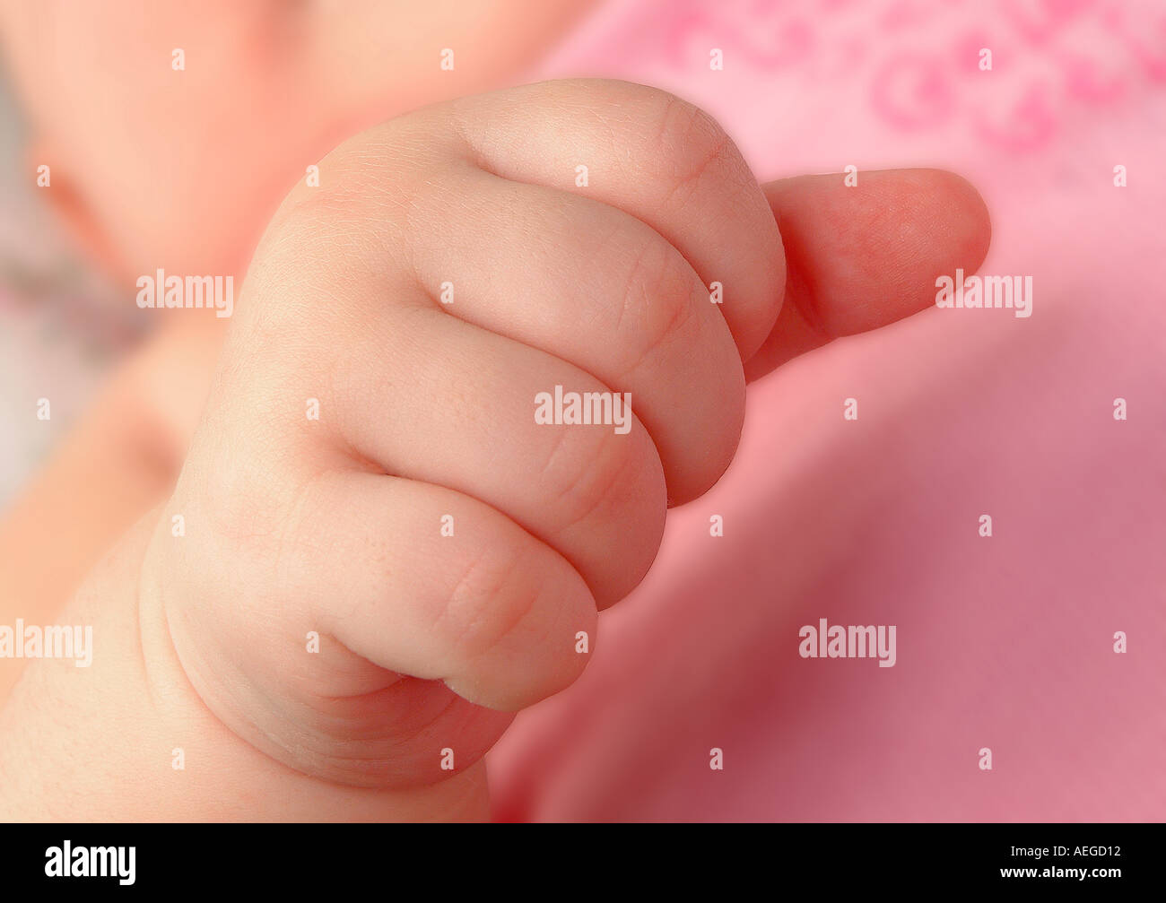 Baby finger small knuckles black white b w person people kid child baby Stock Photo