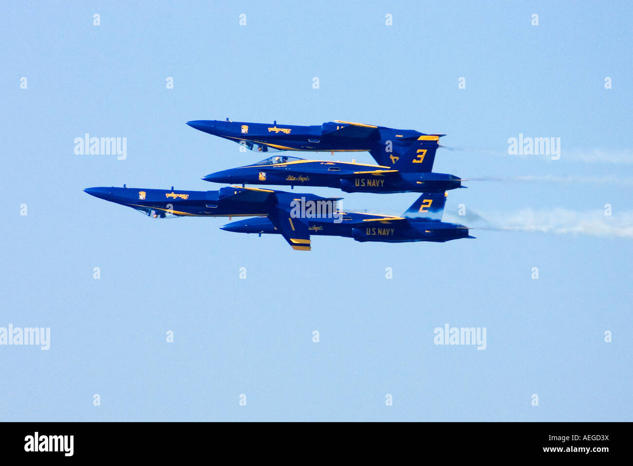 Blue Angels flyby during Fleet Week  in San Francisco Stock Photo